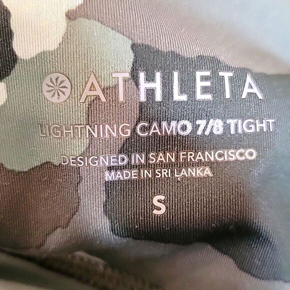 ATHLETA Lightning Olive Camo  7/8 High Waisted Leggings Size Small - Picture 7 of 10